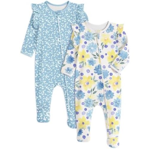Yoofoss Baby Sleepers Baby Girl Clothes 100% Cotton Pajamas for Newborn 0-3 3-6 6-9 Months Sleep and Play Pjs