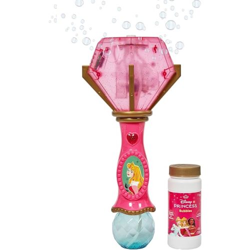 Little Kids Disney Princess Sleeping Beauty Aurora Light and Sound Musical Bubble Wand, Includes Bubble Solution