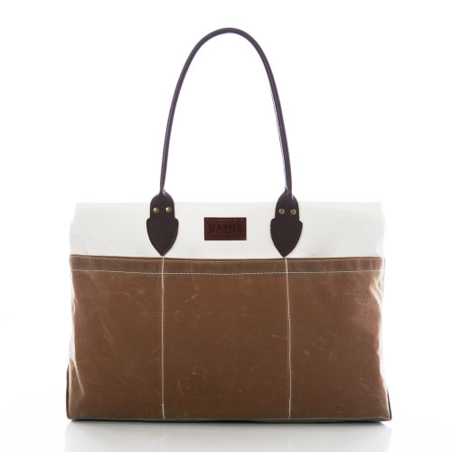 Tan Chebeague Large Travel Tote | Recycled Sail Bags | Sea Bags