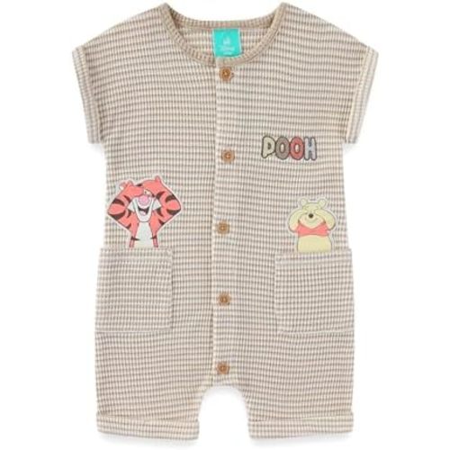Disney Winnie the Pooh Tigger Baby Boys Button Up Waffle Knit Romper for Newborn and Infant