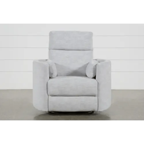 Rayna Dove Grey Nursery Power Swivel Glider Recliner with USB | Rocker