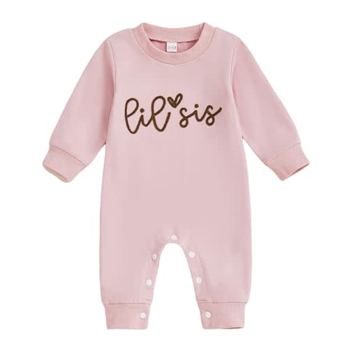 YINGISFITM Little Brother Little Sister Newborn Outfit Long Sleeve Sweatshirt Romper Jumpsuit Baby Clothes For Boys Girls