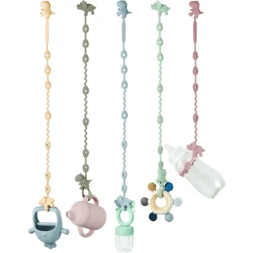 Baby Toy/Bottle Straps - 5 Pack, Dinosaurs