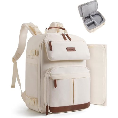 mommore Diaper Bag Backpack Multi-Pocket Travel Baby Bag with Changing Pad | Suitcase-style, insulated pockets, easy-access, stroller-friendly, for mom dad, travel essentials, newborn baby shower gifts