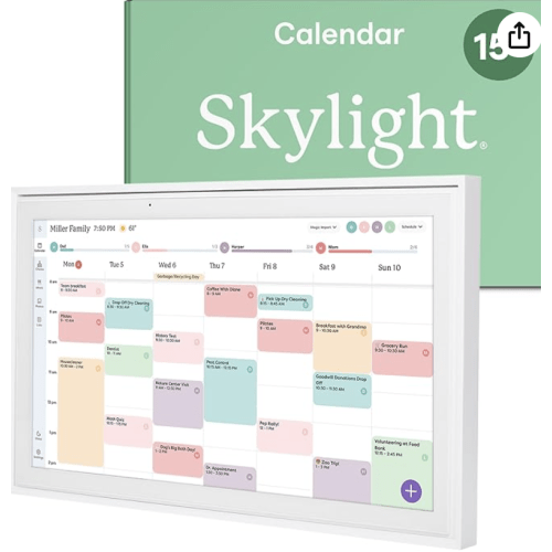 Skylight Calendar: 15-inch Wall Planner Digital Calendar & Chore Chart, Smart Touchscreen Interactive Display for Family Schedules – Wall Mount Included, Great for Organizing Your 2026 Calendar