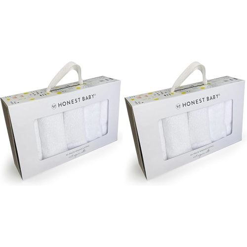 HonestBaby 10-Pack Terry Wash Cloths in Gift Box 100% Organic Cotton for Infant Baby Boys, Girls, 10-Pack Light Pink, One Size