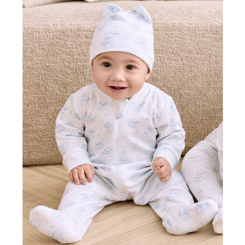 Sweet Sheep Blue Zip Footie