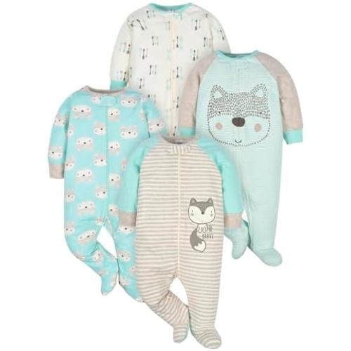 Gerber Baby Boys' 4 Pack Sleep 'N Play Footie