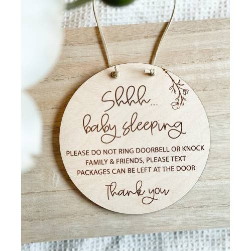 Sleeping Baby Sign | Do Not Disturb Doorbell Sign