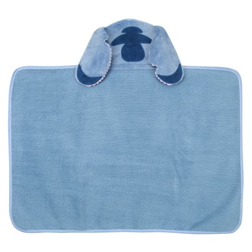 Lambs & Ivy Disney Stitch Luxury Blue Cotton Terry Hooded Baby Bath Towel