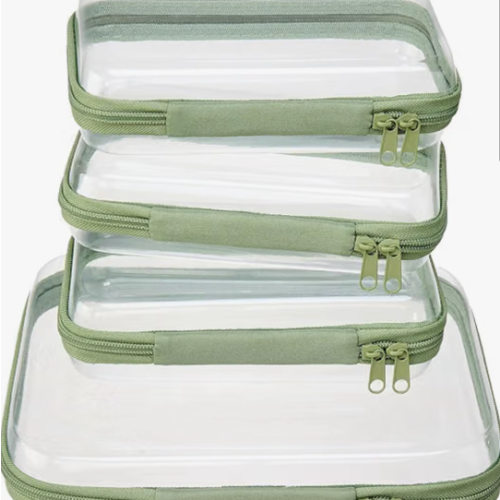 4 pcs Clear Zipper Pouches,Hard Shell Zipper Case,Toiletry Bag for Travel