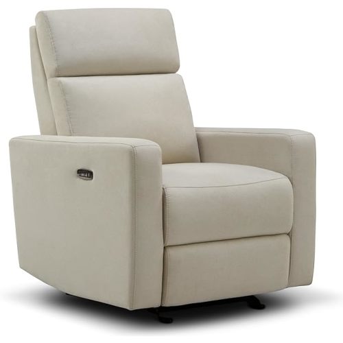 Nurture& The Glider Premium Power Recliner Nursery Glider Chair with Adjustable Head Support | Designed with a Thoughtful Combination of Function and Comfort | Built-in USB Charger (Ivory)