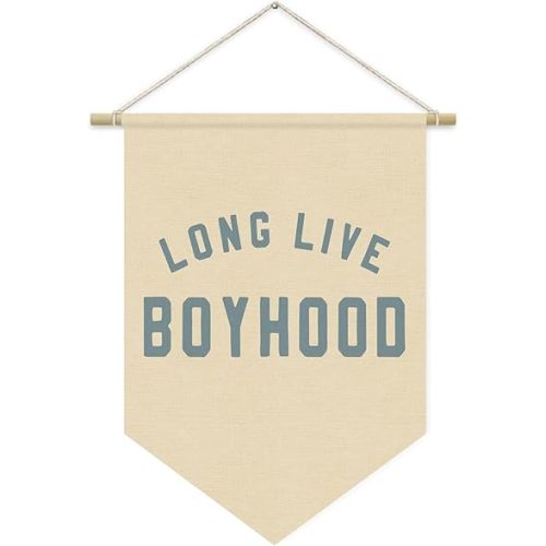 Long Live BoyHood Banner, Boy Nursery Decor, Boys Room Wall Hanging Pennant Flag Banner Decor for Nursery Classroom Playroom Kids Room, Playroom Essentials