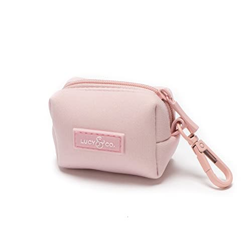 Lucy & Co. Rosewater Everyday Dog Poop Bag Holder - Cute Designer Pet Waste Bag Dispenser, One Size, Solid Light Pink
