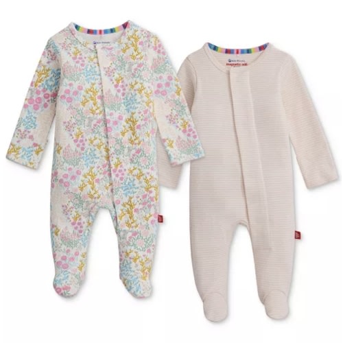 Baby Cotton Footed Coveralls, 2 Pack