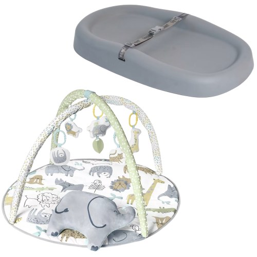Safari Play Mat & Activity Gym + Changing Pad Bundle