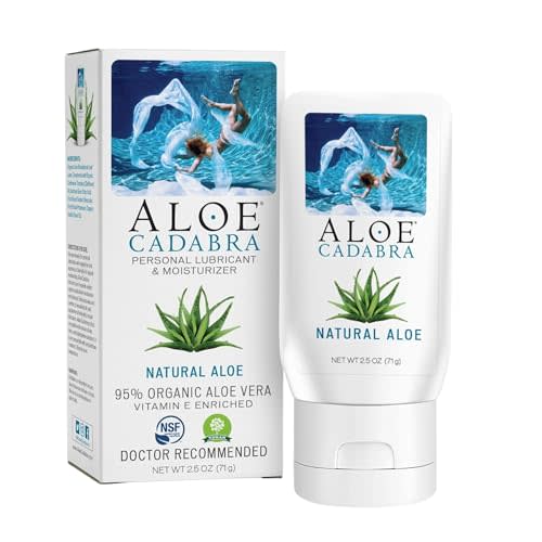 Aloe Cadabra Natural Water Based Personal Lubricant and Vaginal Moisturizer, Organic Aloe Lube for Men, Women and Couples, Non-Staining, pH Balanced (Unscented 2.5 Ounces, 1 Pack)