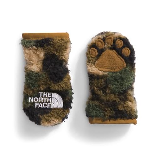 THE NORTH FACE Baby Bear Suave Oso Mitt, Military Olive Camo Texture Small Print, 6-24 Months