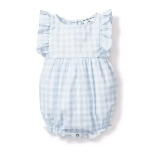 Brands We Love Light Blue Gingham Ruffled Romper by Janie and Jack