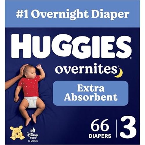 Huggies Overnites Size 3 Overnight Diapers (16-28 lbs), 66 Ct