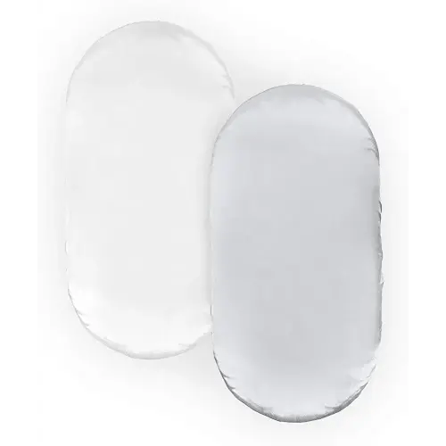 Pro Goleem Satin Bassinet Sheet 2 Pack Great for Baby Hair Soft Silk Feeling Sheet for Cradle or Bassinet Pad&Mattress for Boys and Girls Gift for Newborn and Infant White and Gray