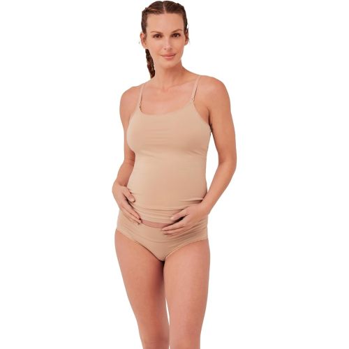 Pact Organic Cotton Maternity Camisole, Adjustable Nursing Tops Built-in Bra for Easy Breastfeeding