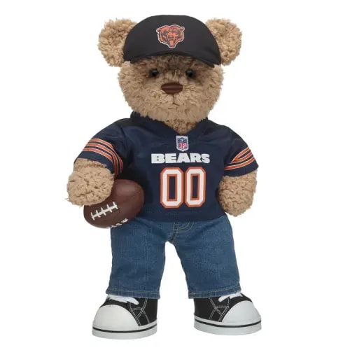 Chicago Bears Teddy Bear Fan Hat and Football Gift Set