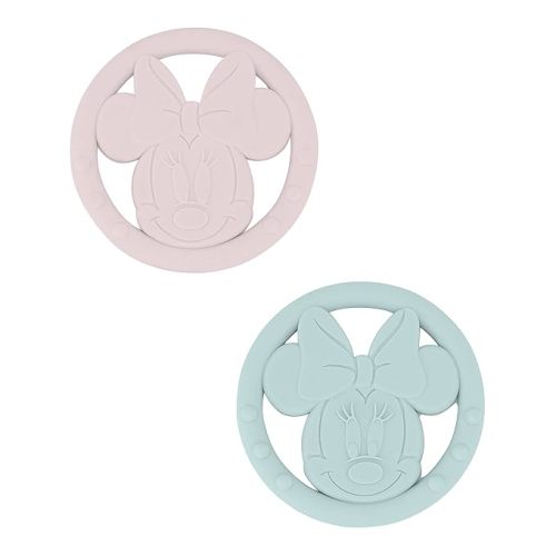 Cudlie Disney Silicone Teether Toy Set for Infants, Food Grade and BPA Free Teethers for Babies 6-12 Months, 2-Pack Teether Toys for Newborns