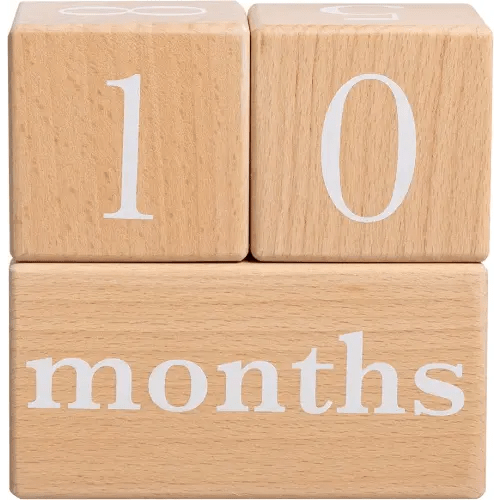 Pearhead Wooden Baby Age Milestone Blocks, Monthly Photo Prop for Newborn, Infant and Toddler, Pregnancy Countdown Calendar, Weeks Months Years Number Blocks for Baby Gift and Nursery Decor
