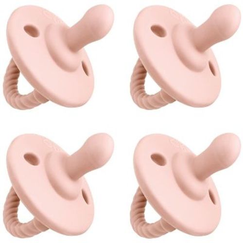 Pacifier 4 pack Soother for Newborns 100% Food Grade Soft Silicone by Comfy Cubs 6-18 Months
