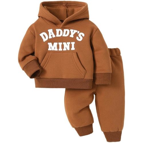 Toddler Baby Boy Fall Clothes Long Sleeve Hoodie Sweatshirts Pants Set Infant Winter Outfits