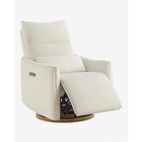 CHITA Power Swivel Glider Recliner Chair, Dual Motor Nursery Glider, Cream