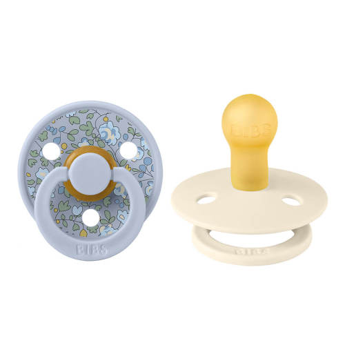 Bibs Natural Rubber Pacifier Liberty Eloise 2-Pack Dusty Blue Mix