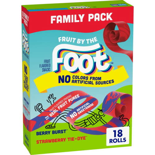 Fruit by the Foot Fruit Flavored Snacks, Gluten Free, Variety Pack, 18 Count, 13.5 oz