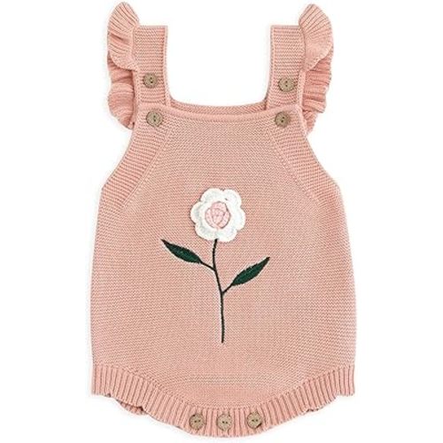 Simplee kids Baby Girls Sunflower Knit Rompers Knit Clothes for Newborn Baby Girls