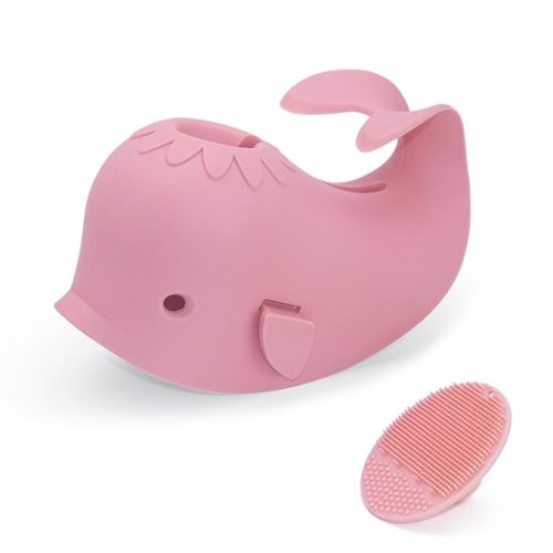 Bath Faucet Cover for Kids，Bath Spout Cover for Baby are Suitable for Most Bathtub Faucet,Spout Cover Bathroom Tub Adds Fun to Your Baby in The Shower.(Pink+Brush)