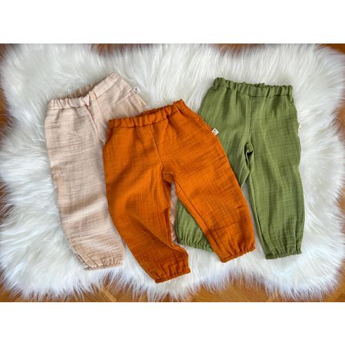 Organic Muslin Baby Pants: Boho Summer Toddler Trousers