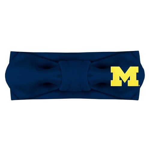 Girls Solid Hair Knot, Michigan Wolverines, Navy, Newborn - 4T