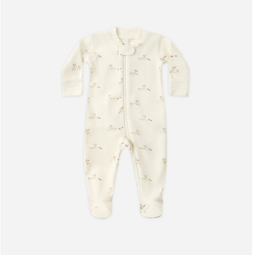 Zip Long Sleeve Sleeper Footie || Bunnies – Quincy Mae