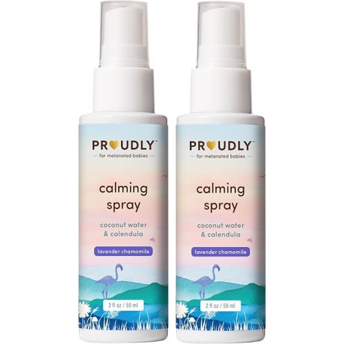 PROUDLY Baby Calming Spray with Lavender & Chamomile Essential Oils — Bedtime Sleep Mist for Newborns, Infants & Toddlers, Room, Linen & Skin Spray, No Synthetic Fragrance, 2-Pack (2 oz)