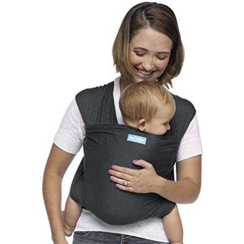 Moby Wrap Baby Carrier | Evolution | Baby Wrap Carrier for Newborns & Infants | #1 Baby Wrap | Baby Gift | Keeps Baby Safe & Secure | Adjustable for All Body Types | Perfect for Mom & Dad | Charcoal