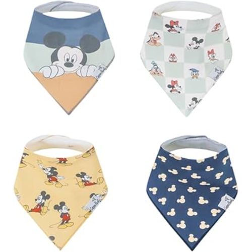 Copper Pearl Baby Bandana Drool Bibs for Drooling and Teething 4 Pack Gift Set Mickey Mouse & Friends