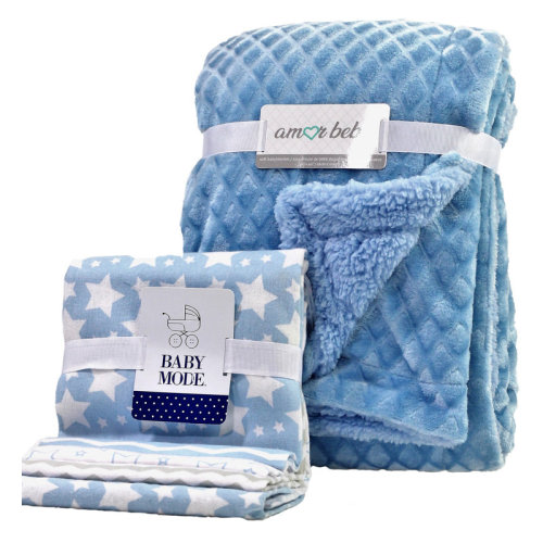 3 Stories Trading Company Blue 5 Piece Baby Blanket Gift Set & Reviews | Wayfair