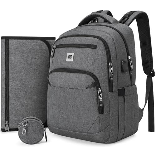 Diaper Bag Backpack, Multi function Baby Bag with Portable Changing Pad, Pacifier Holder,Diaper Bags with USB Charging Port,Perfect Baby Shower Gifts for Mom, Dad, Newborn
