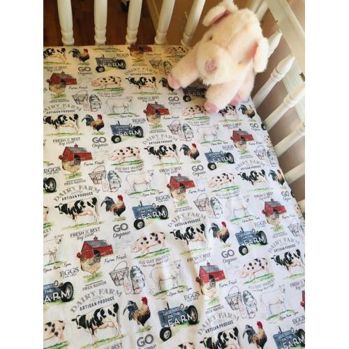 Farm Crib Sheet Country Nursery Barn Yard Animal Crib Sheet