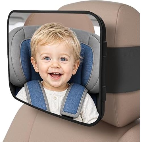 Car Mirror for Baby, Baby Car Mirror for Rear Facing Carseat Shatterproof