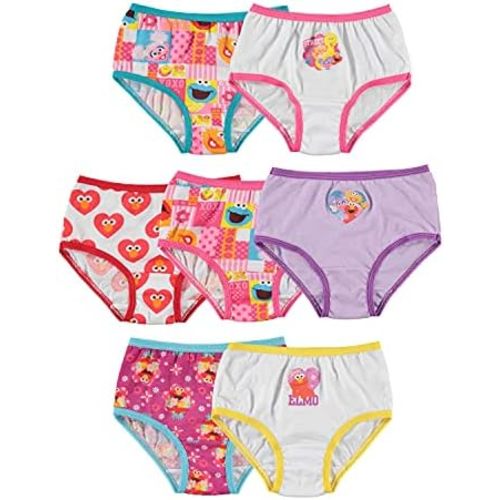 Sesame Street girls 100% Combed Cotton Panties Multipacks With Favorites Elmo, Cookie Monster & Big Bird in 18m, 2/3t, 4t
