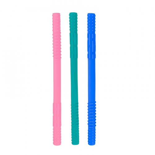 XIRQI 2026 New Silicone Baby Children Molar Rods Complementary Food Straws Food-Grade Silicone Beverage Straws for Sensory Kids with Chewing Or Other Special Needs