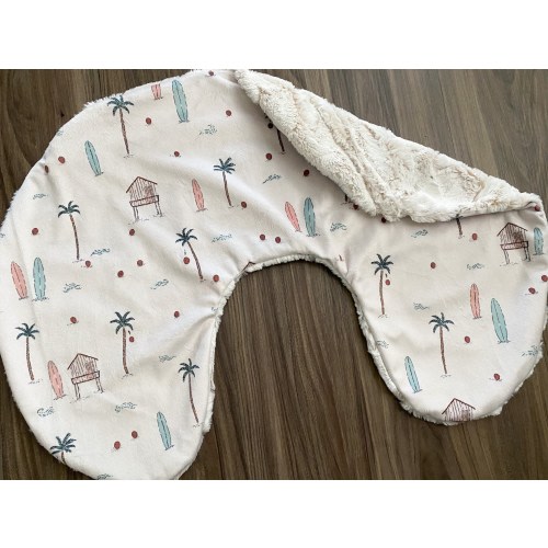 Soft Mint & Ivory Baby Crib Blanket, Beach Ocean Nursery Crib Bedding, Palm Tree Sun Waves Changing Pad Cover, Surf Swaddle, Nursing Pillow