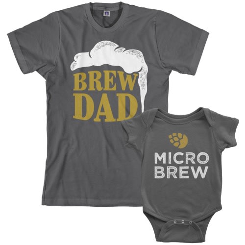 Brew Dad & Micro Brew Men's T-shirt and Infant Bodysuit Dad and Baby Matching Set